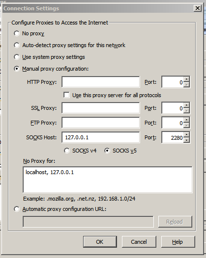 proxy settings